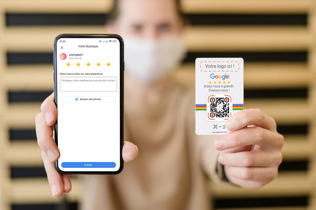 Carte Avis Google + QR code Style 2
