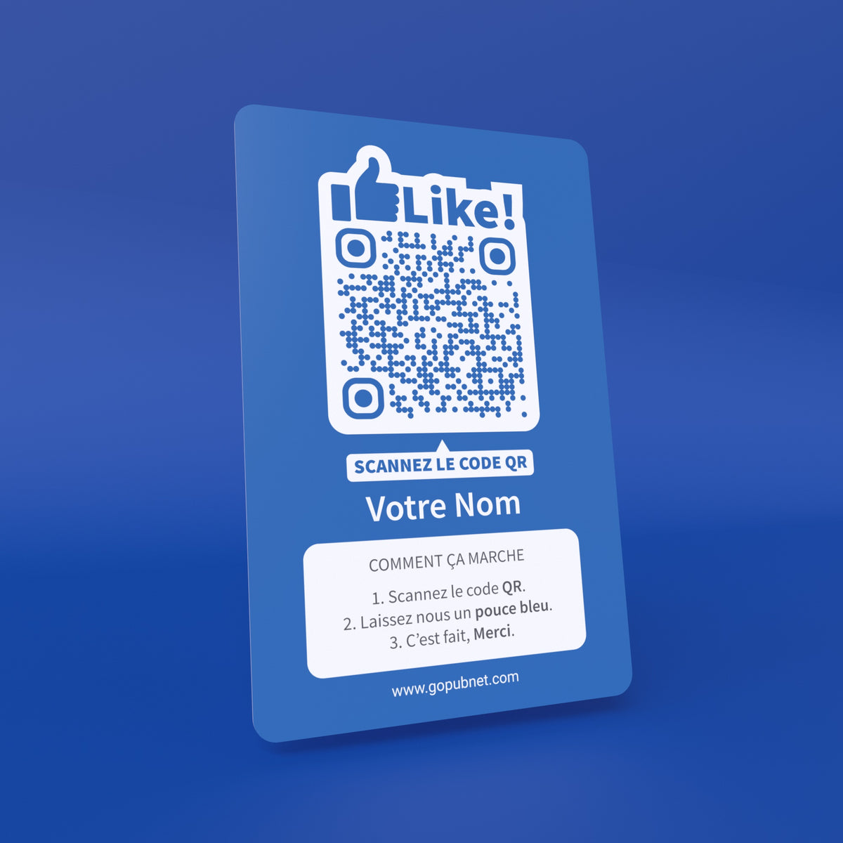 Carte Facebook connectée + QR Code Style 1