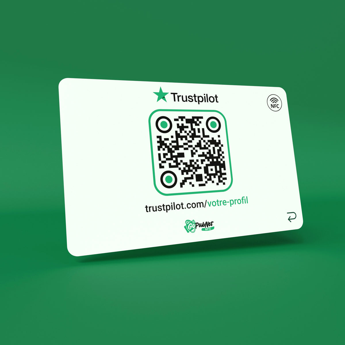 Carte Avis TrustPilot – NFC + QR Code Style 3