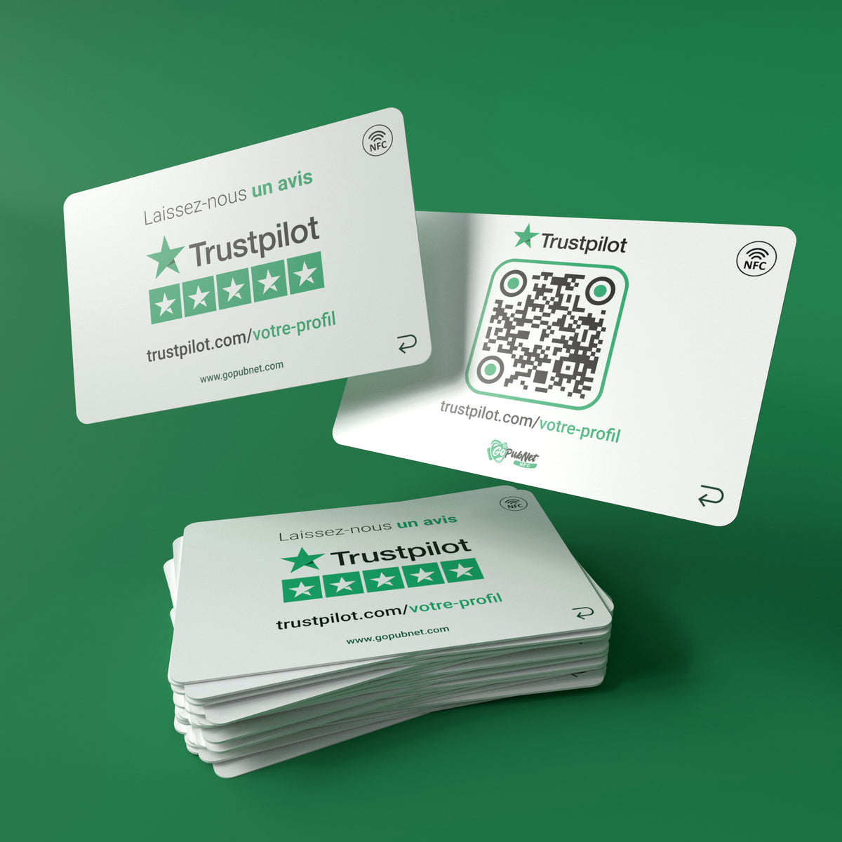 Carte Avis TrustPilot – NFC + QR Code Style 3