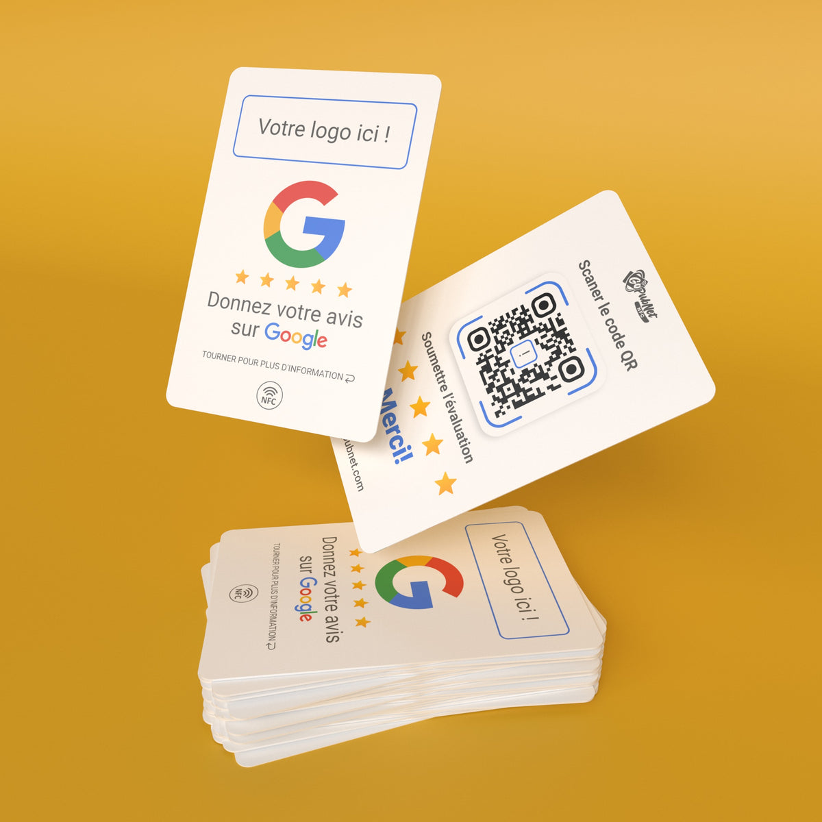 Carte Avis Google NFC + QR code Style 1