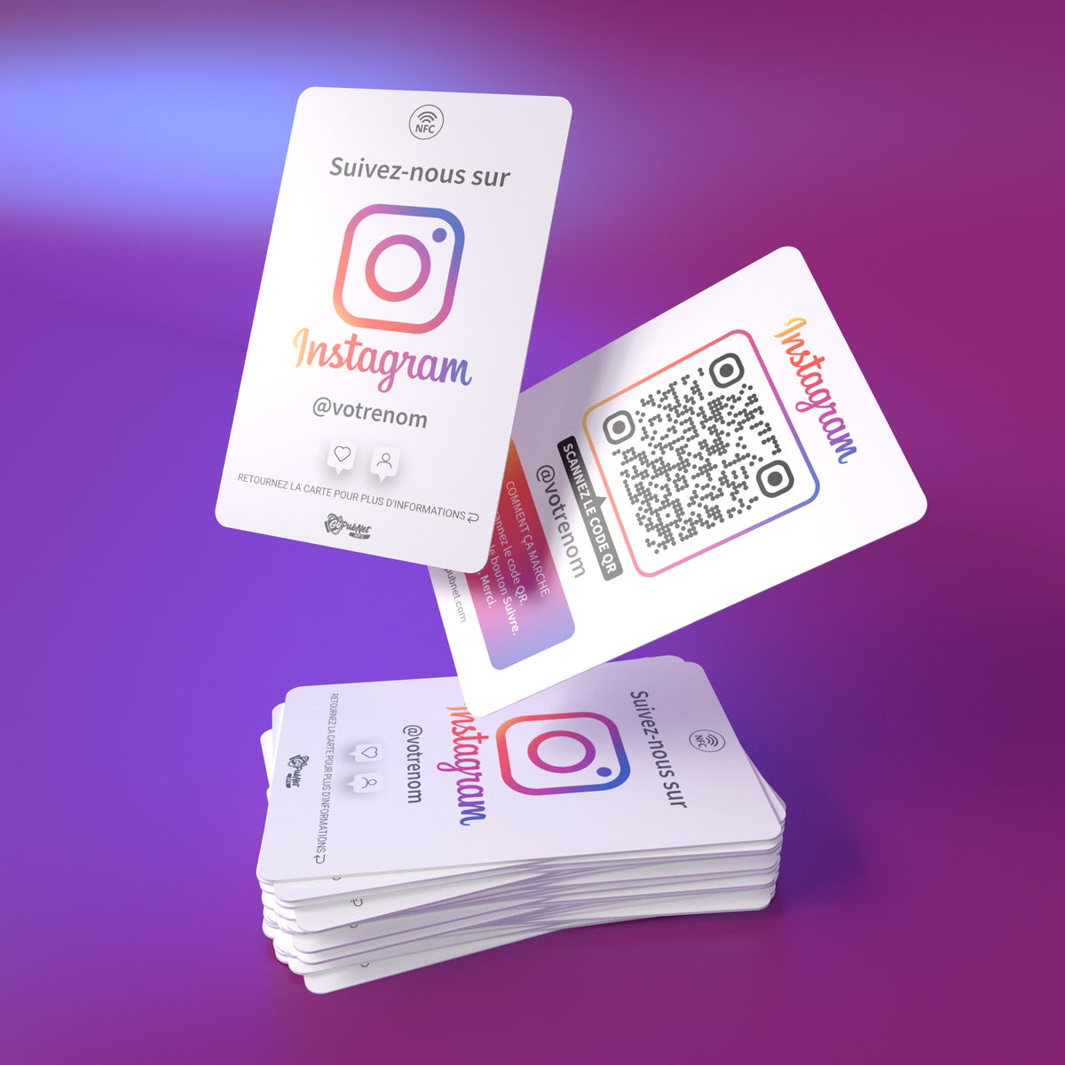 Carte Instagram connectée + code QR Style 1