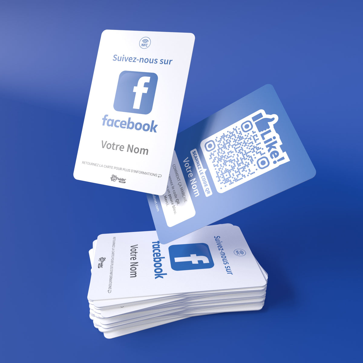 Carte Facebook connectée + QR Code Style 1