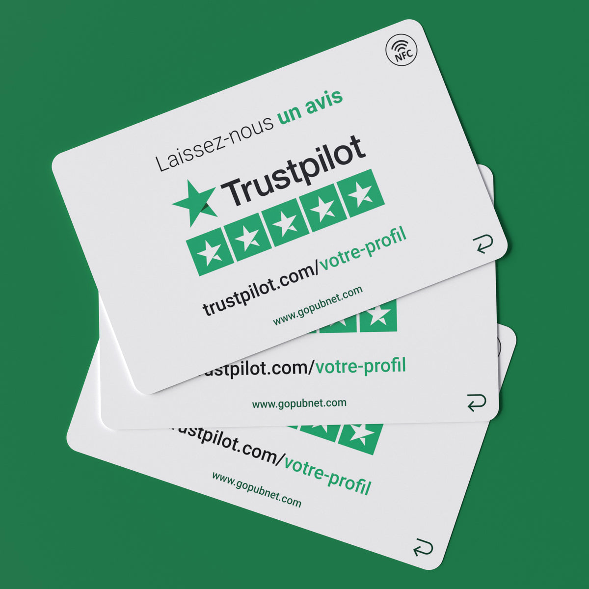 Carte Avis TrustPilot – NFC + QR Code Style 3