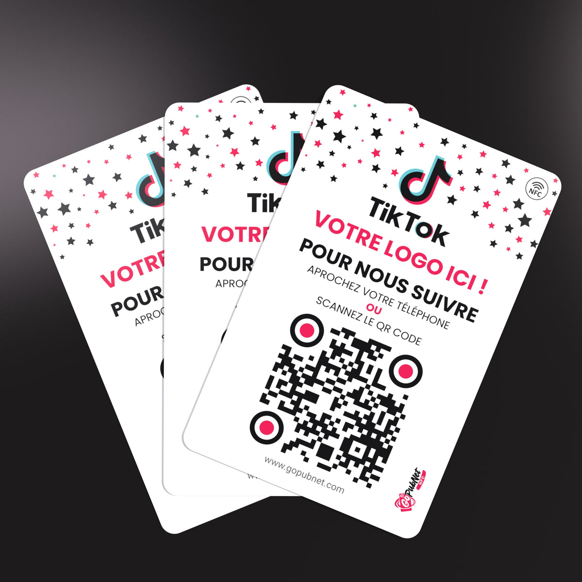 Carte TikTok connectée – NFC + QR Code Style 1