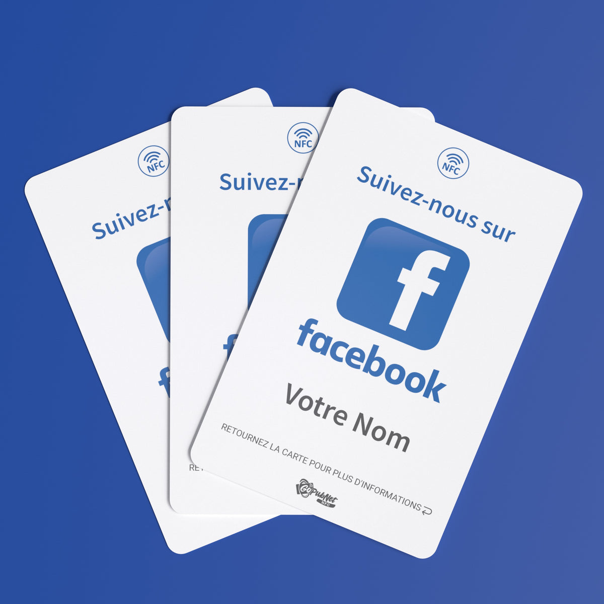 Carte Facebook connectée + QR Code Style 1