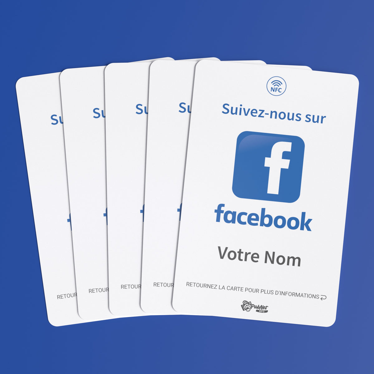 Carte Facebook connectée + QR Code Style 1