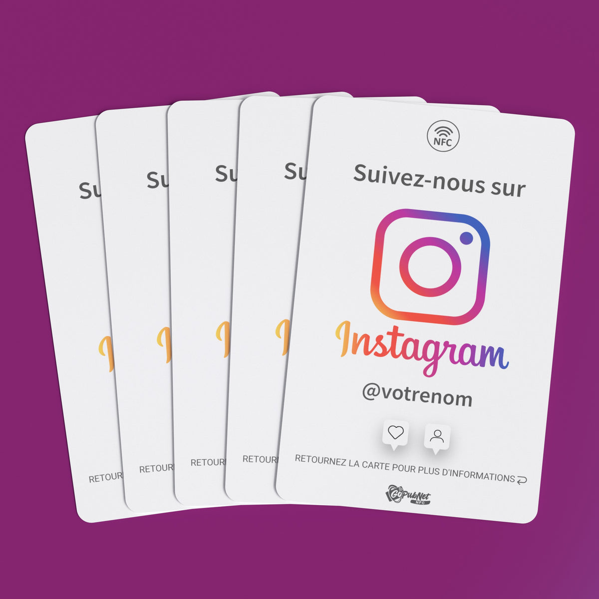 Carte Instagram connectée + code QR Style 1