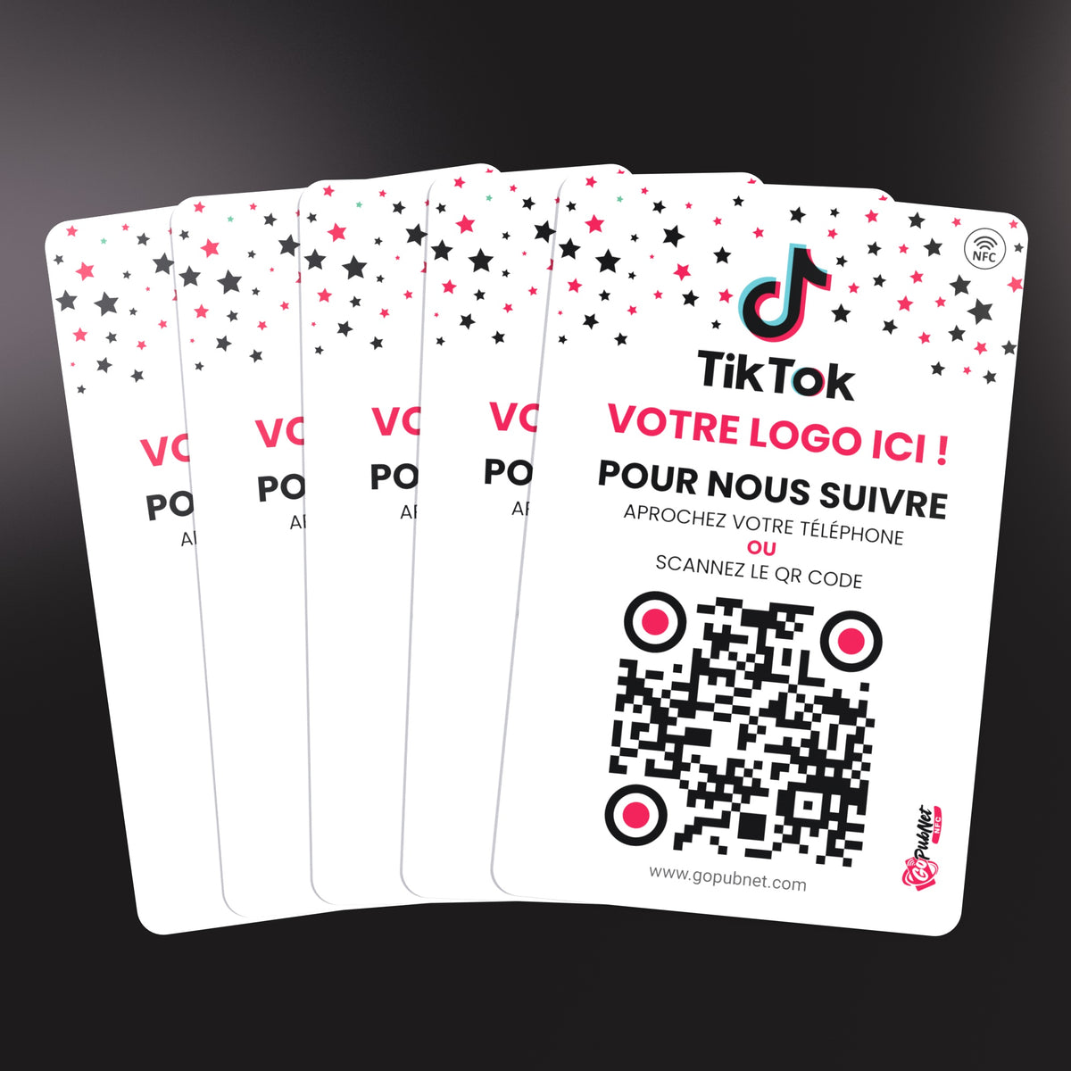 Carte TikTok connectée – NFC + QR Code Style 1