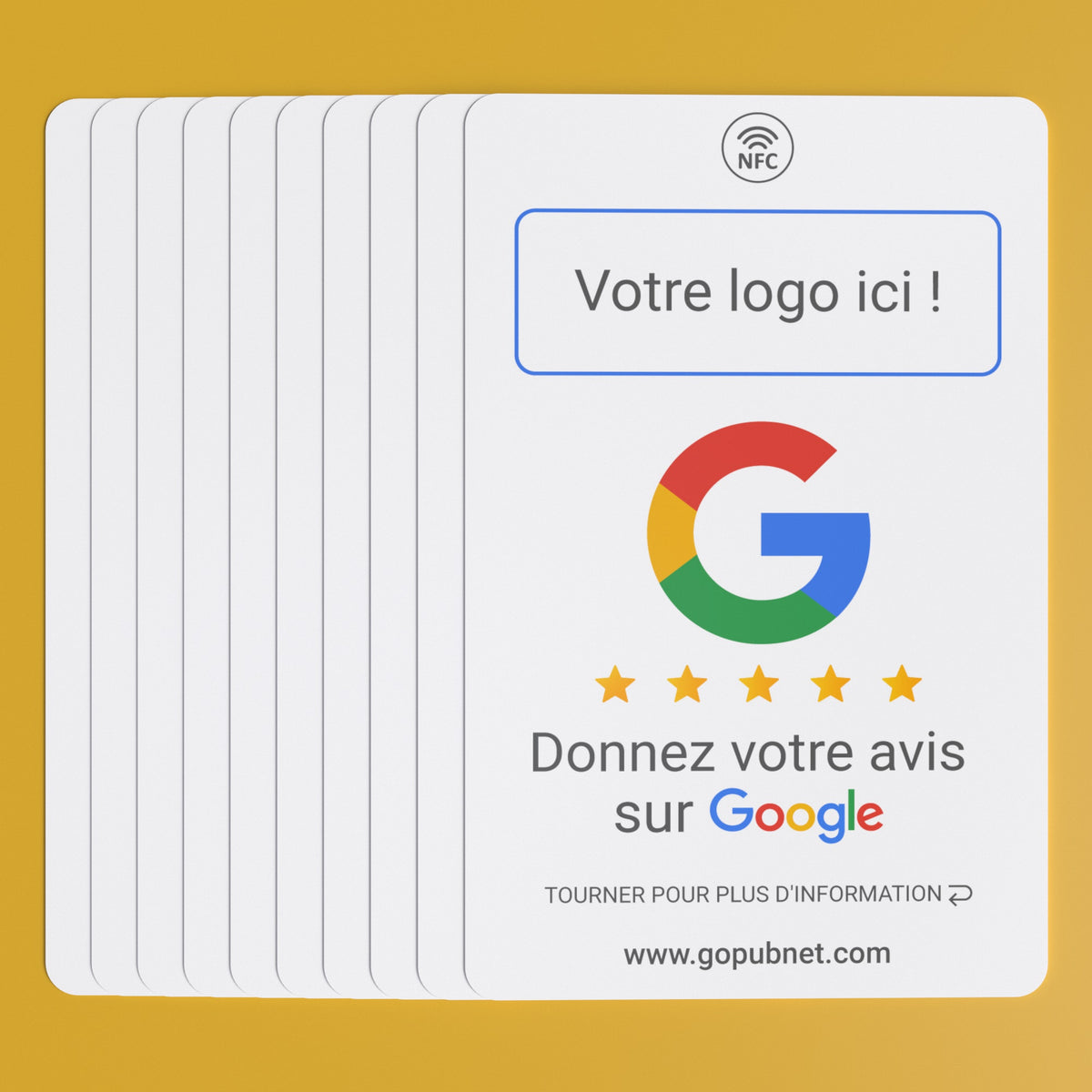 Carte Avis Google NFC + QR code Style 1