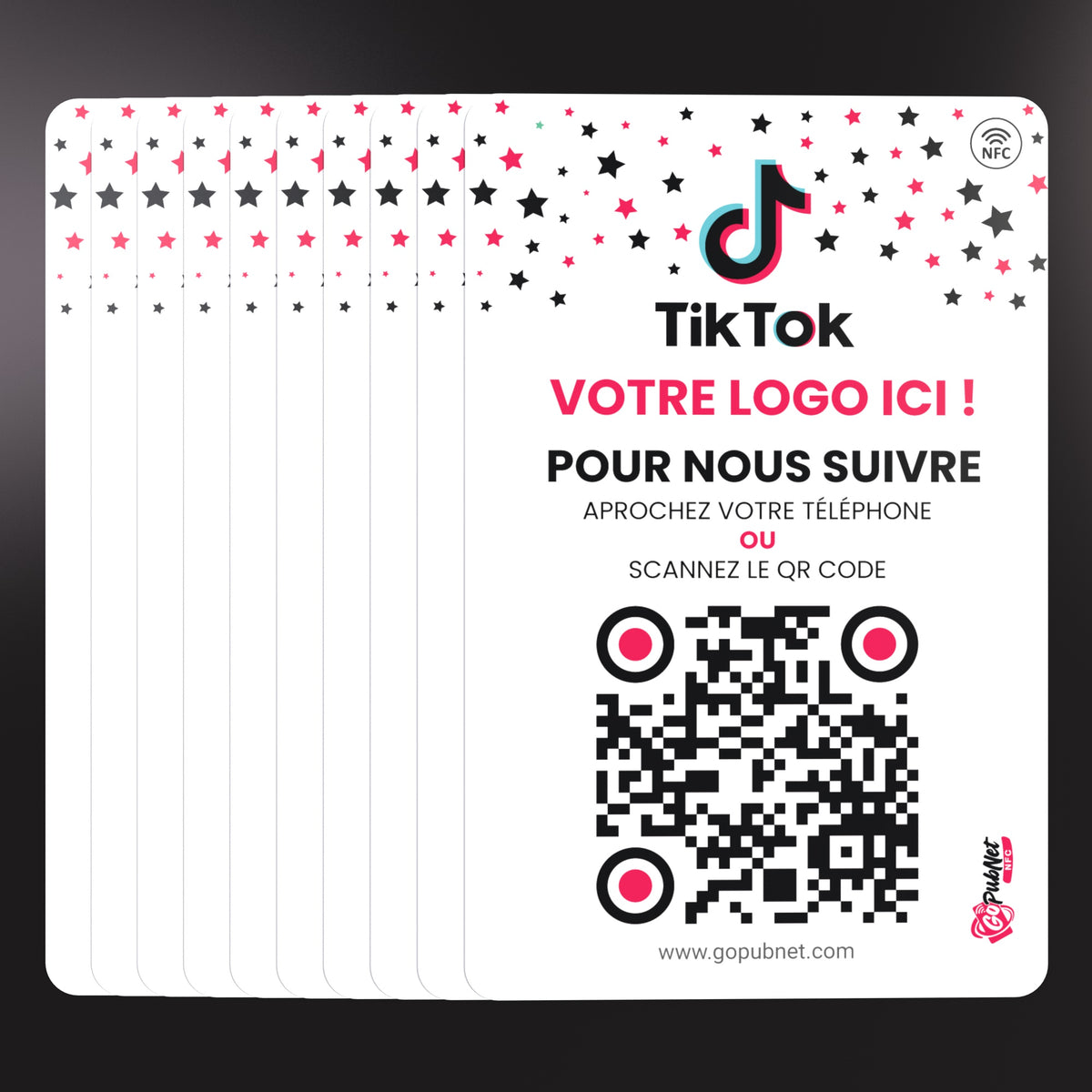 Carte TikTok connectée – NFC + QR Code Style 1