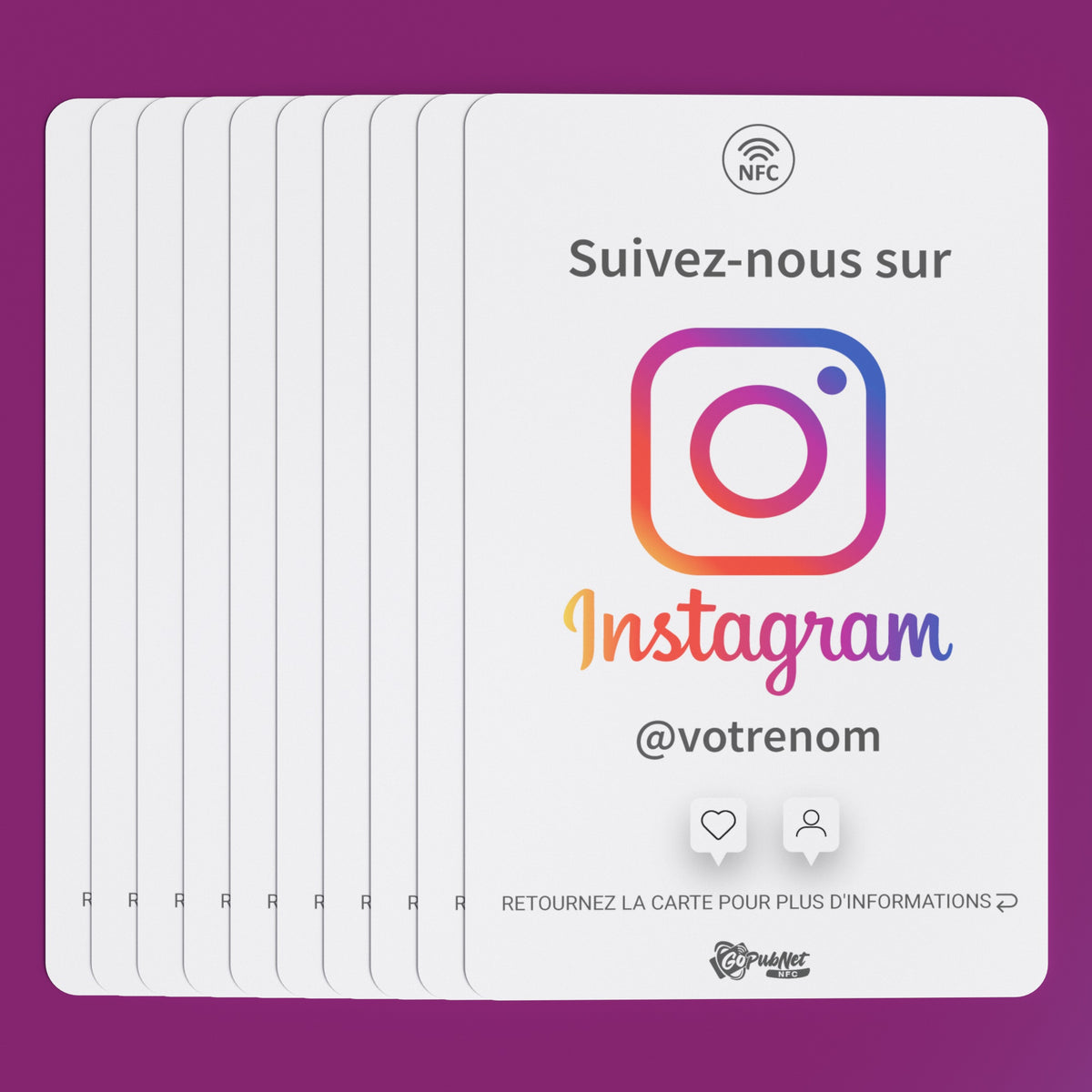 Carte Instagram connectée + code QR Style 3