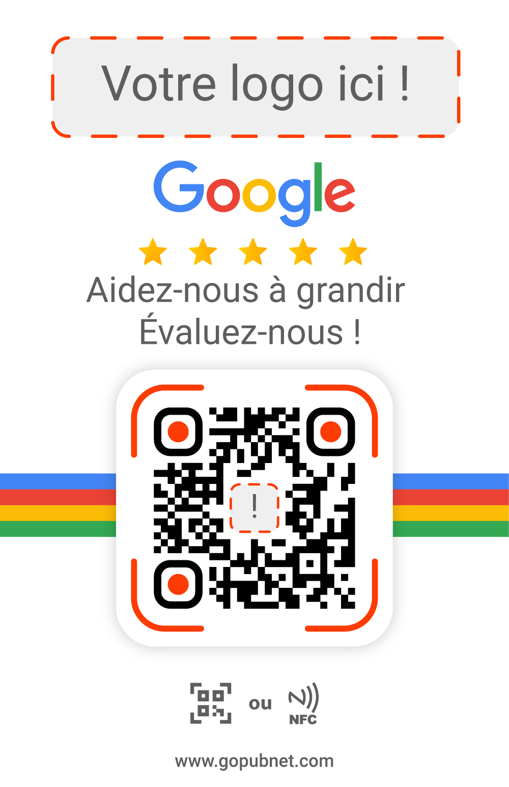 Carte Avis Google + QR code Style 2